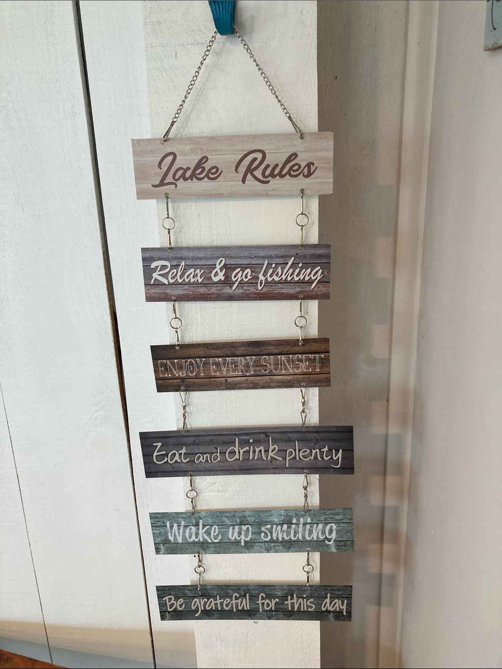 Lake Rules Wall Hanging - Rustic Multi-Color Home Wall Decor